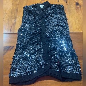 The May Company California Vintage Womens Made In Italy All Wool Sequin Vest
